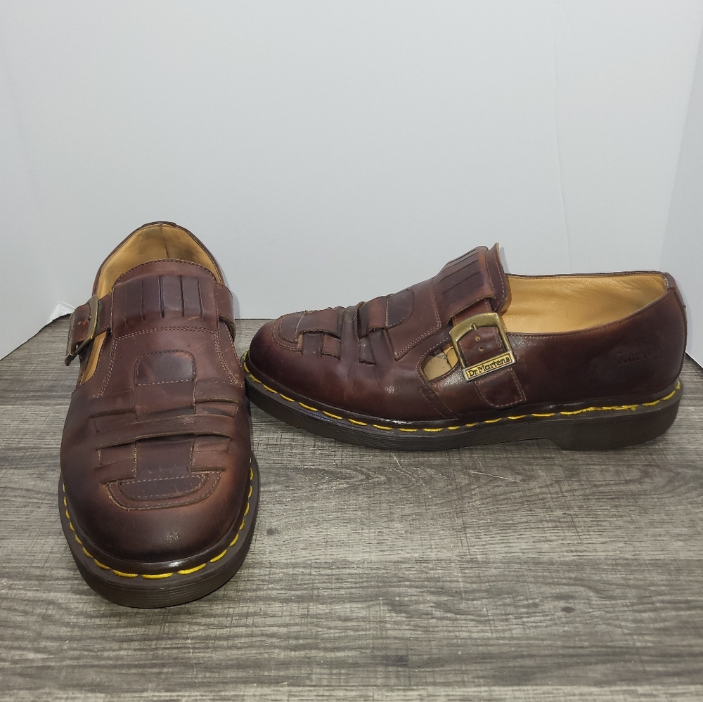 Dr. Martens Fisherman Sandals Mens 10 US 9 Uk Brown LeatherAir Wair 8055 England